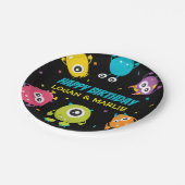 Assiettes En Carton Fête d'anniversaire du Monster (Angle)