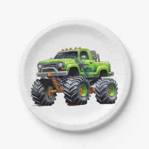 Assiettes En Carton Fête d'anniversaire du Monster Truck Enfants Moder