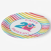 Assiettes En Carton Fête d'anniversaire du Monstre rose (Angle)