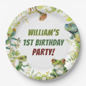 Assiettes En Carton Fête d'anniversaire du reptile Show (Devant)