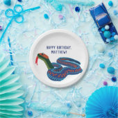 Assiettes En Carton Fête d'anniversaire du serpent à queue rouge de Ca (Fête)