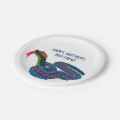 Assiettes En Carton Fête d'anniversaire du serpent à queue rouge de Ca (Angle)