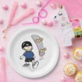 Assiettes En Carton Fête d'anniversaire du skateboard (Fête)