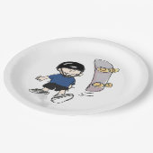 Assiettes En Carton Fête d'anniversaire du skateboard (Angle)