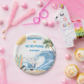 Assiettes En Carton Fête d'anniversaire du surf de plage (Fête)