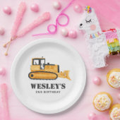Assiettes En Carton Fête d'anniversaire du véhicule de construction (Fête)