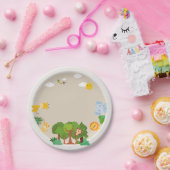 Assiettes En Carton Fête d'anniversaire du zoo animal (Fête)