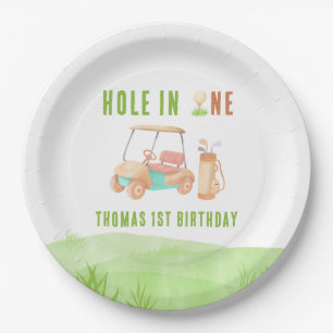 Assiettes En Carton Fête d'anniversaire d'un an avec un trou en un