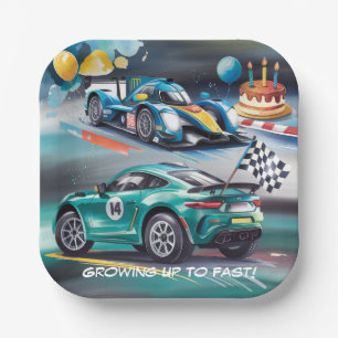 Assiettes En Carton Fête d'anniversaire d'un garçon qui grandit trop v