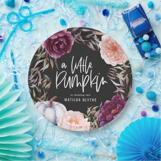 Assiettes En Carton Fête d'anniversaire d'un petit citrouille à l'auto (Fête)