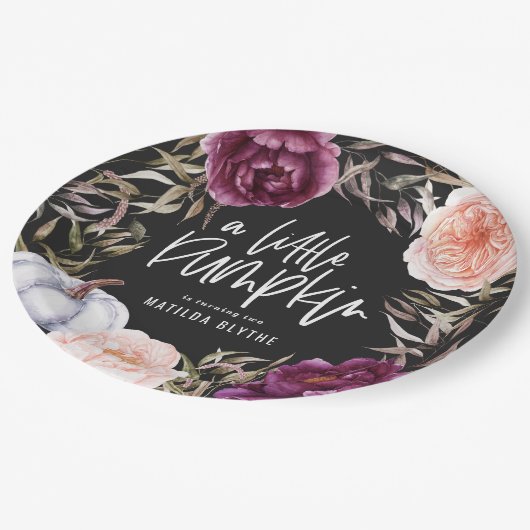 Assiettes En Carton Fête d'anniversaire d'un petit citrouille à l'auto (Angle)