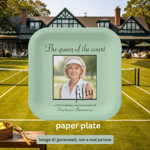 Assiettes En Carton Fête d'anniversaire élégante de tennis photo pour 
