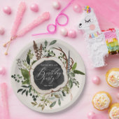 Assiettes En Carton Fête d'anniversaire en bois rustique de tranche (Fête)