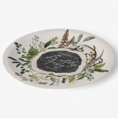 Assiettes En Carton Fête d'anniversaire en bois rustique de tranche (Angle)