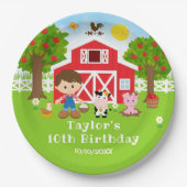 Assiettes En Carton Fête d'anniversaire garçon aux cheveux bruns grang (Devant)