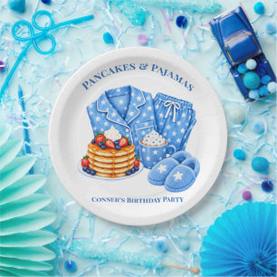 Assiettes En Carton Fête d'anniversaire garçon Gaufres et Pyjamas