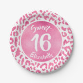 Assiettes En Carton Fête d'anniversaire Girly Leopard (Devant)