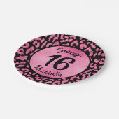 Assiettes En Carton Fête d'anniversaire Girly Leopard (Angle)