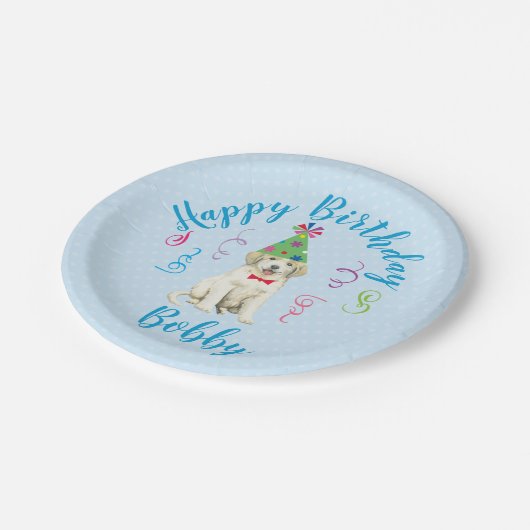 Assiettes En Carton Fête d'anniversaire Grandes Pyrénées Plaques en pa (Angle)