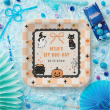 Fête d'anniversaire Halloween à carreaux orange
