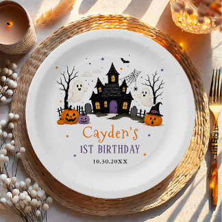 Assiettes En Carton Fête d'anniversaire Halloween épouvantable 1ère an