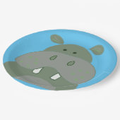 Assiettes En Carton fête d'anniversaire hippo (Angle)
