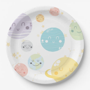 Assiettes En Carton Fête d'anniversaire mignonne d'étoiles et de