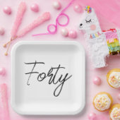 Assiettes En Carton Fête d'anniversaire moderne blanche et noire (Fête)