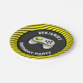 Assiettes En Carton Fête d'anniversaire moderne de jeu vidéo (Angle)