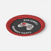 Assiettes En Carton Fête d'anniversaire moderne de jeu vidéo (Angle)