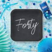 Assiettes En Carton Fête d'anniversaire moderne noir et blanc (Fête)