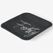 Assiettes En Carton Fête d'anniversaire moderne noir et blanc (Angulaire)