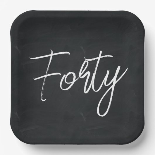 Assiettes En Carton Fête d'anniversaire moderne noir et blanc (Recto)