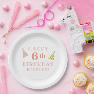 Assiettes En Carton Fête d'anniversaire moderne pour enfants avec pail