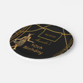 Assiettes En Carton fête d'anniversaire noir or 1920 style art déco (Angle)