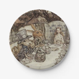 Assiettes En Carton Fête d'anniversaire non-anniversaire d'Alice Lapin
