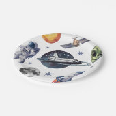 Assiettes En Carton Fête d'anniversaire ou douche de planète spatiale  (Angle)