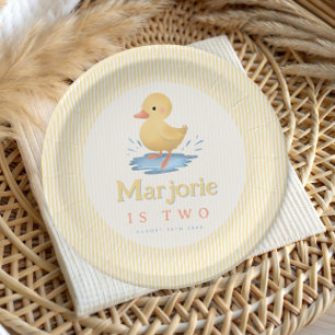 Assiettes En Carton Fête d'anniversaire pastel été Caneton pour filles