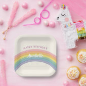 Assiettes En Carton Fête d'anniversaire Pastel Rainbow (Fête)