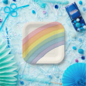 Assiettes En Carton Fête d'anniversaire Pastel Rainbow (Fête)