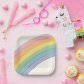 Assiettes En Carton Fête d'anniversaire Pastel Rainbow (Fête)