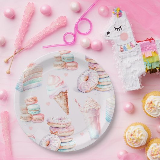 Assiettes En Carton Fête d'anniversaire Pastel Sweet (Fête)