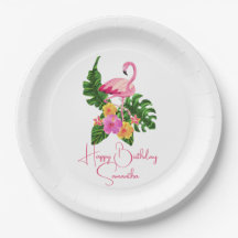 Fête d'anniversaire personnalisée Flamants roses t