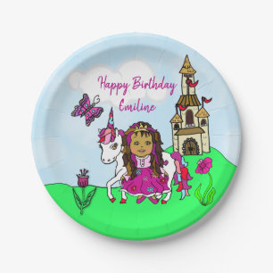 Assiettes En Carton Fête d'anniversaire personnalisée Princesse et Lic