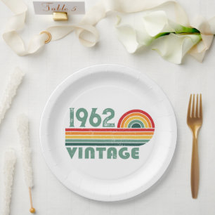 Assiettes En Carton Fête d'anniversaire personnalisée vintage