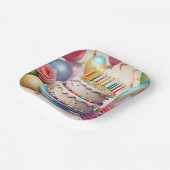 Assiettes En Carton Fête d'anniversaire Plaques de papier de 7 pouces (Angulaire)