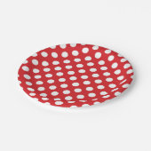 Assiettes En Carton Fête d'anniversaire points rouges et blancs (Angle)