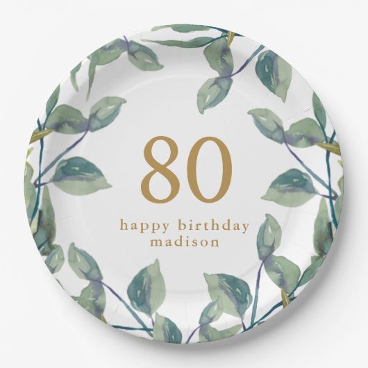 Assiettes En Carton Fête d'anniversaire pour adultes de la couronne bo (Devant)