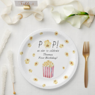 Assiettes En Carton Fête d'anniversaire pour enfants au popcorn à l'aq
