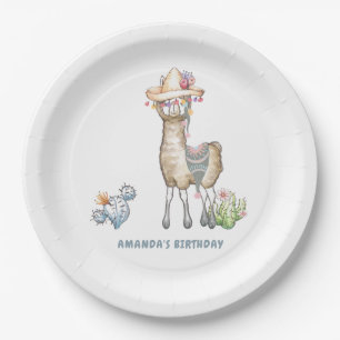 Assiettes En Carton Fête d'anniversaire pour enfants Llama